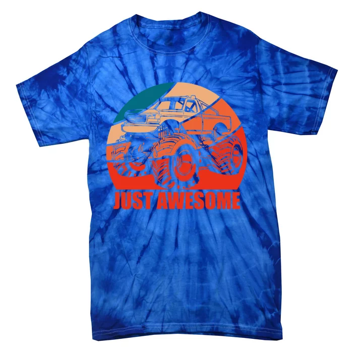 Just Awesome Retro Vintage Monster Truck Gift Tie-Dye T-Shirt