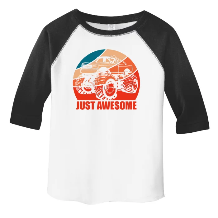 Just Awesome Retro Vintage Monster Truck Gift Toddler Fine Jersey T-Shirt