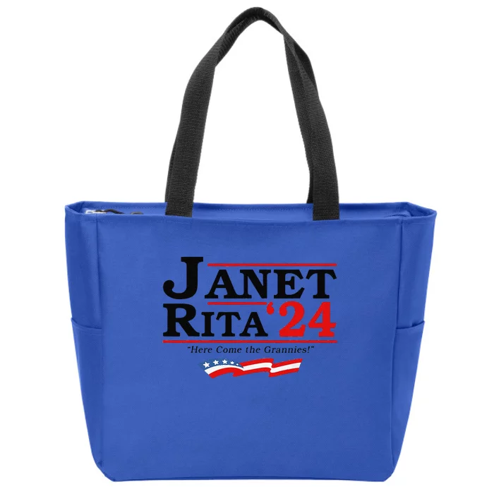 Janet And Rita For President 2024 Janet Rita Here Come The Grannies Zip Tote Bag