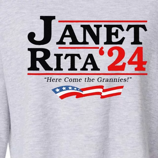 Janet And Rita For President 2024 Janet Rita Here Come The Grannies Cropped Pullover Crew