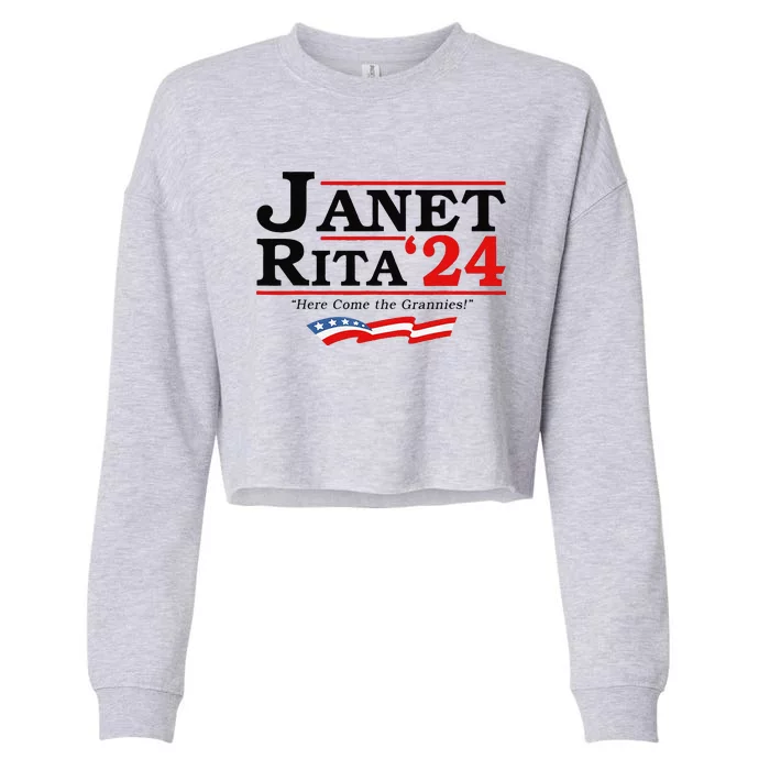 Janet And Rita For President 2024 Janet Rita Here Come The Grannies Cropped Pullover Crew