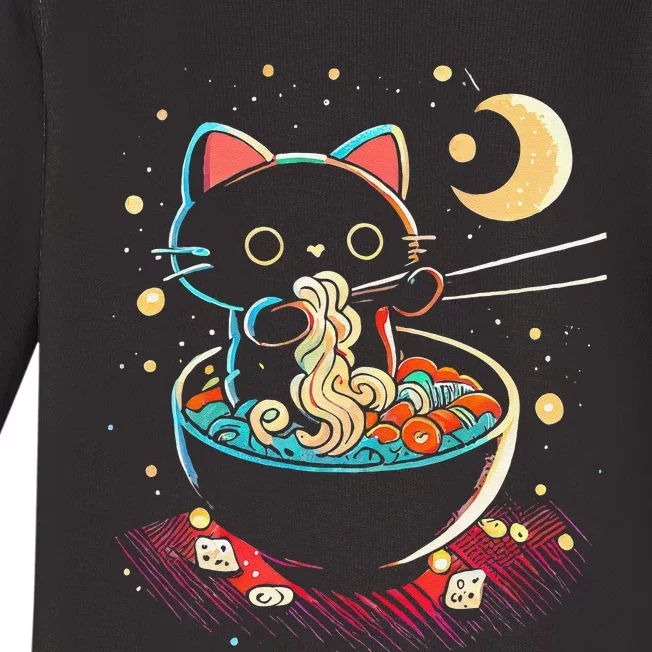 Japanese Anime Ra Cat Retro Noodles Aesthetic Kawaii Baby Long Sleeve Bodysuit