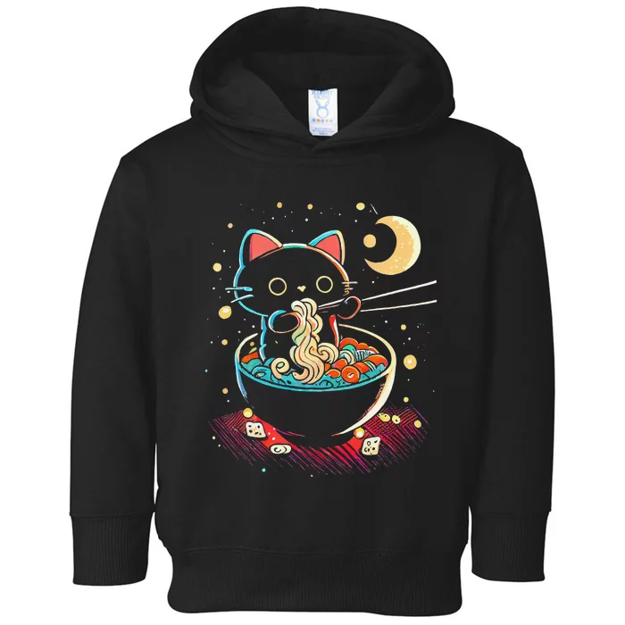 Japanese Anime Ra Cat Retro Noodles Aesthetic Kawaii Toddler Hoodie