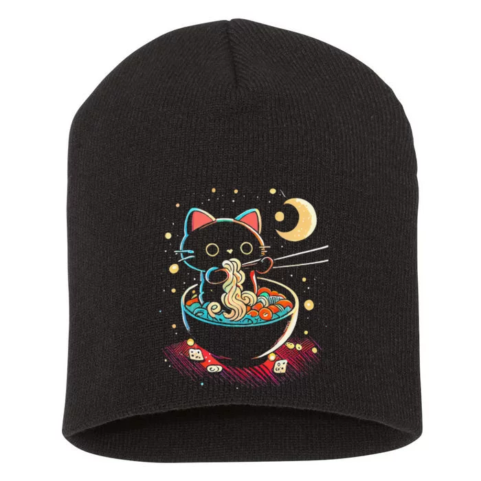 Japanese Anime Ra Cat Retro Noodles Aesthetic Kawaii Short Acrylic Beanie