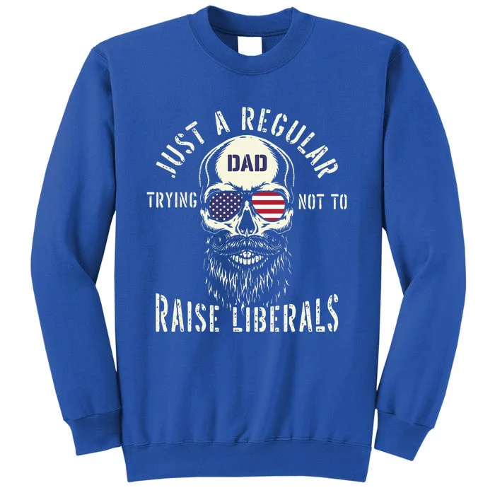 Just A Regular Dad Trying Not To Raise Liberals Tall Sweatshirt