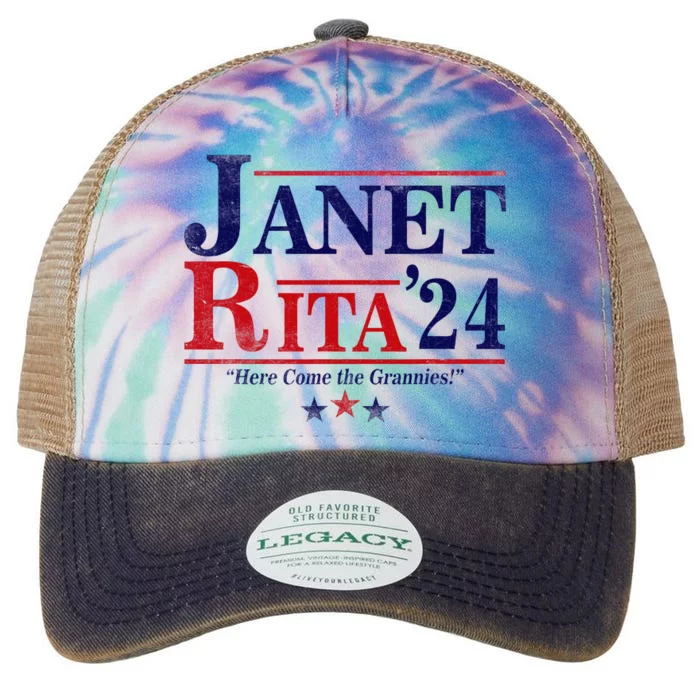 Janet And Rita 2024 Here Come The Grannies Legacy Tie Dye Trucker Hat