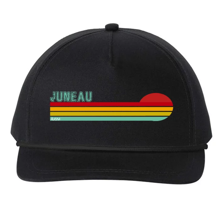 Juneau Alaska Retro Sunset Snapback Five-Panel Rope Hat