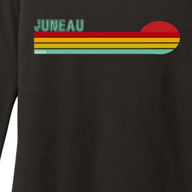 Juneau Alaska Retro Sunset Womens CVC Long Sleeve Shirt