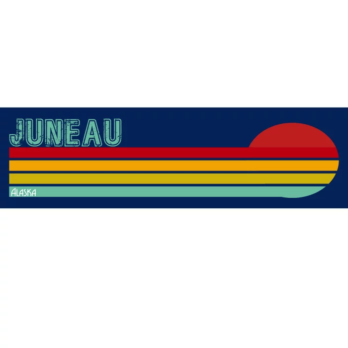 Juneau Alaska Retro Sunset Bumper Sticker