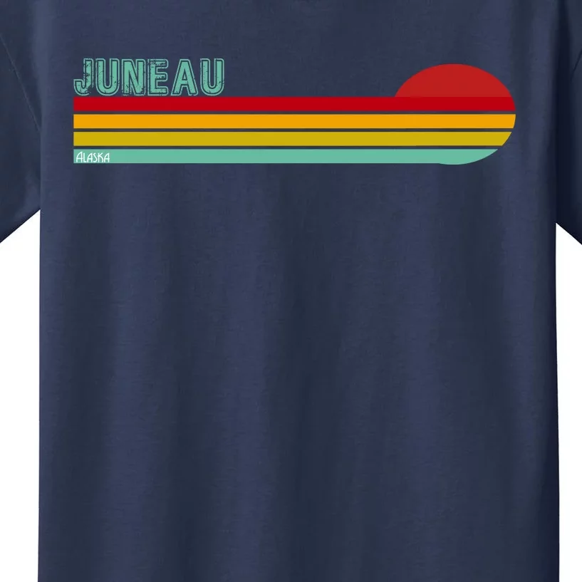 Juneau Alaska Retro Sunset Kids T-Shirt