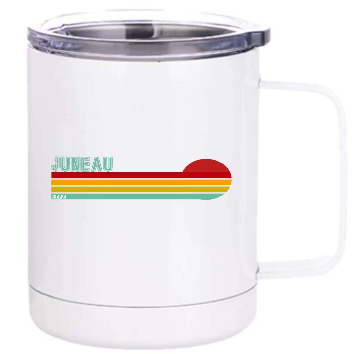 Juneau Alaska Retro Sunset Front & Back 12oz Stainless Steel Tumbler Cup