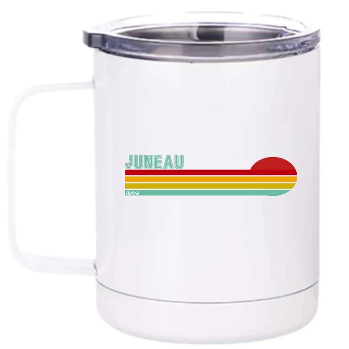 Juneau Alaska Retro Sunset Front & Back 12oz Stainless Steel Tumbler Cup