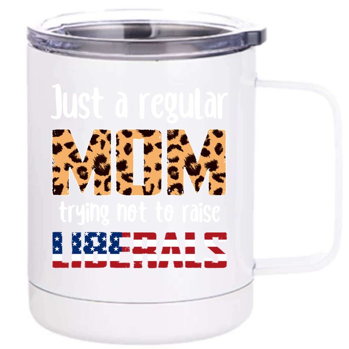 Just A Regular Mom American Mom Gift Front & Back 12oz Stainless Steel Tumbler Cup