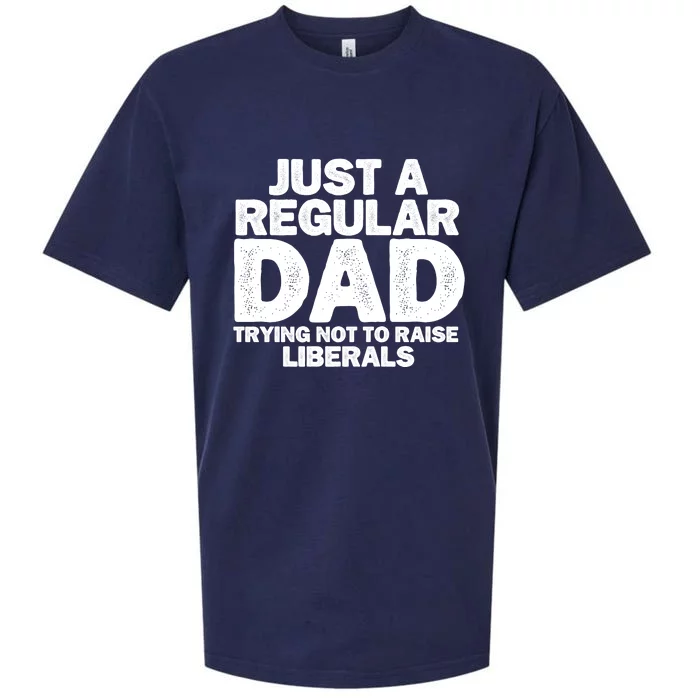 Just A Regular Dad Trying Not To Raise Liberals Sueded Cloud Jersey T-Shirt