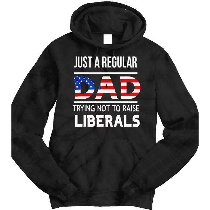 Just A Regular Dad Trying Not To Raise Liberals Fathers Day Tie Dye Hoodie