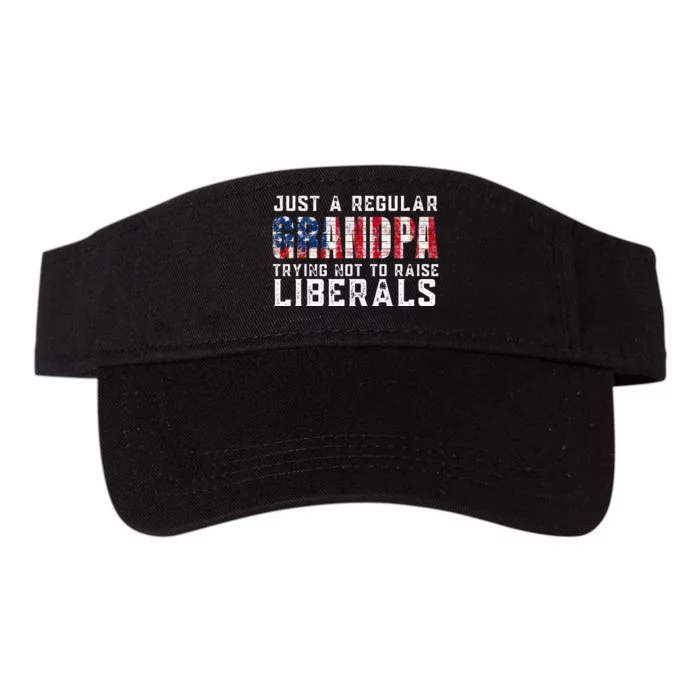 Just A Regular Grandpa Trying Not To Raise Liberals Valucap Bio-Washed Visor