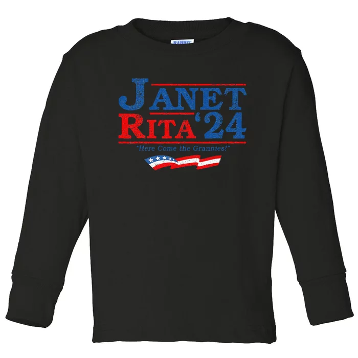 Janet And Rita For President 2024 President 2024 Gift Toddler Long Sleeve Shirt