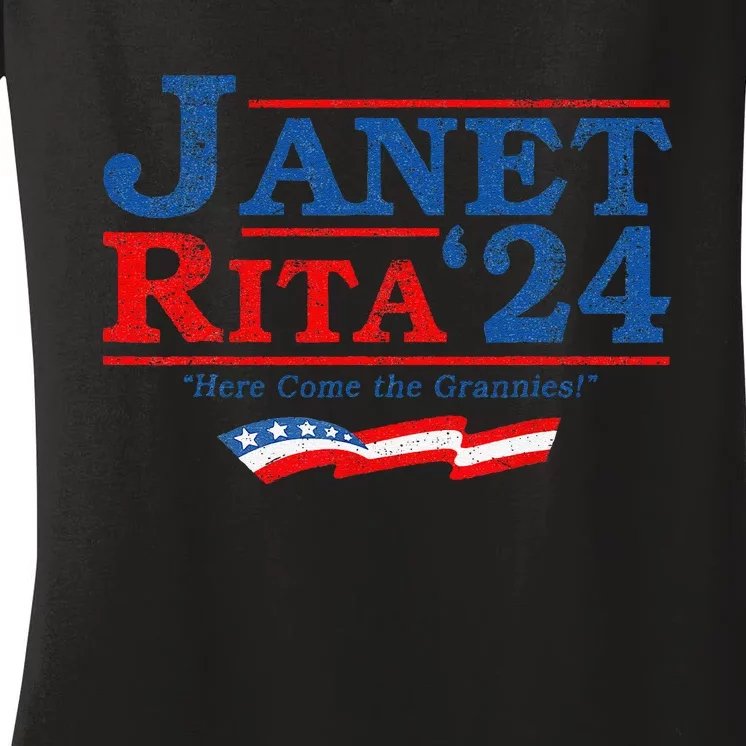 Janet And Rita For President 2024 President 2024 Gift Women's V-Neck T-Shirt