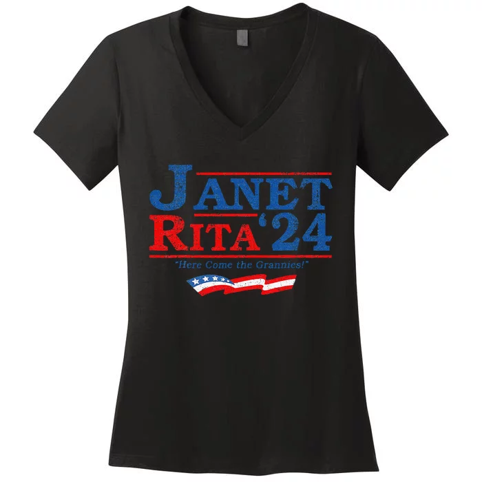 Janet And Rita For President 2024 President 2024 Gift Women's V-Neck T-Shirt