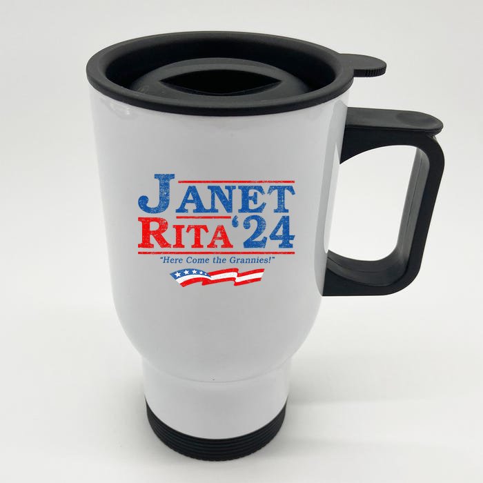 Janet And Rita For President 2024 President 2024 Gift Front & Back Stainless Steel Travel Mug