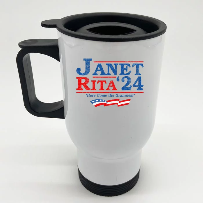 Janet And Rita For President 2024 President 2024 Gift Front & Back Stainless Steel Travel Mug