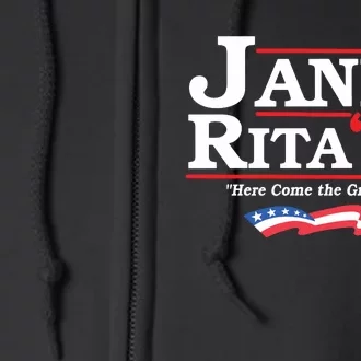 Janet And Rita For President 2024 Here Come The Grannies Full Zip Hoodie