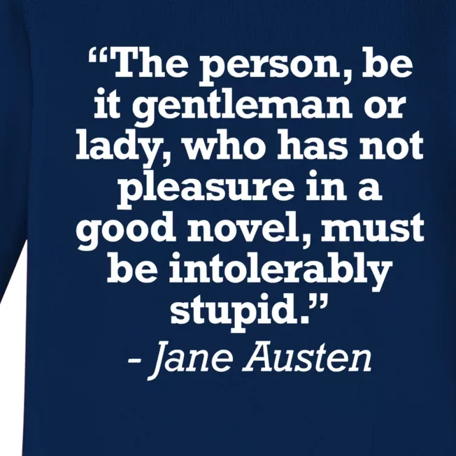 Jane Austen Reading Quote For Readers And Book Nerds Gift Baby Long Sleeve Bodysuit