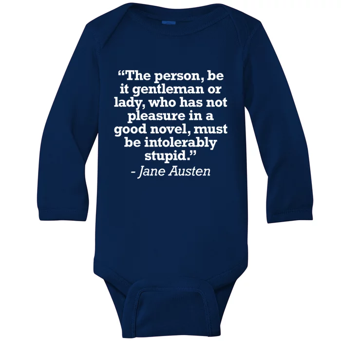 Jane Austen Reading Quote For Readers And Book Nerds Gift Baby Long Sleeve Bodysuit