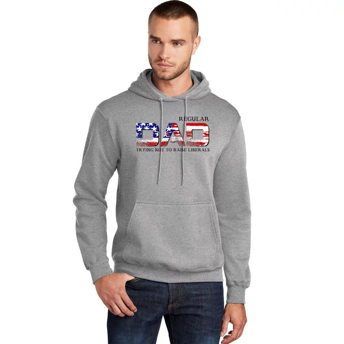 Just A Regular Dad Trying Not To Raise Liberals Tall Hoodie