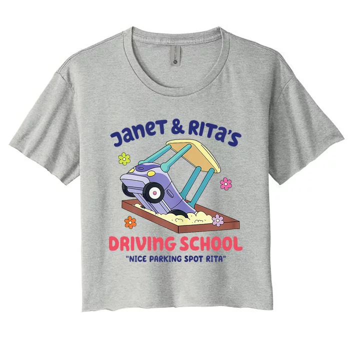 Janet And Rita Driving School Nice Parking Spot Rita Women's Crop Top Tee