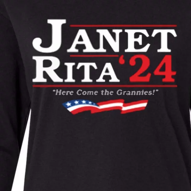 Janet And Rita For President 2024 Womens Cotton Relaxed Long Sleeve T-Shirt