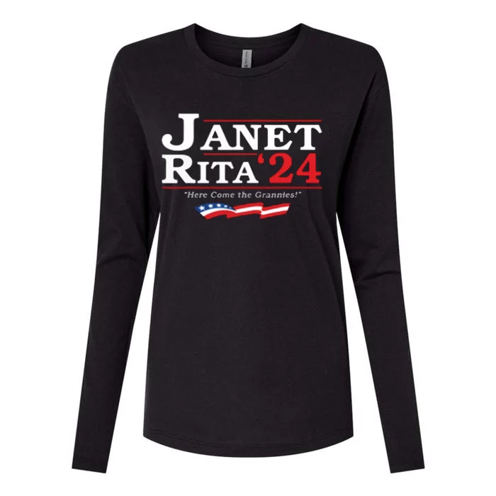 Janet And Rita For President 2024 Womens Cotton Relaxed Long Sleeve T-Shirt