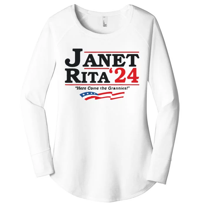 Janet And Rita For President 2024 Women's Perfect Tri Tunic Long Sleeve Shirt