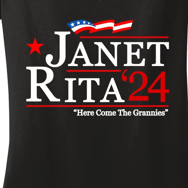 Janet And Rita For President 2024 Women's V-Neck T-Shirt