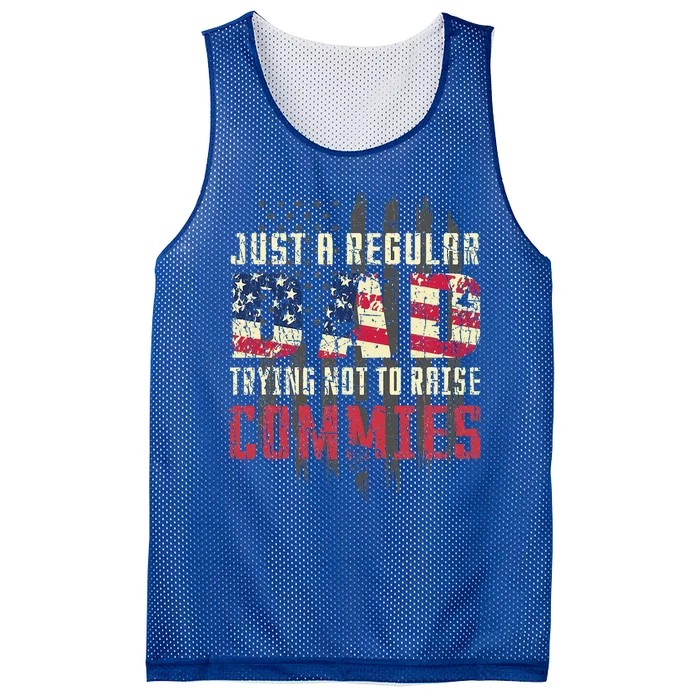 Just A Regular Dad Trying Not To Raise Commies Mesh Reversible Basketball Jersey Tank