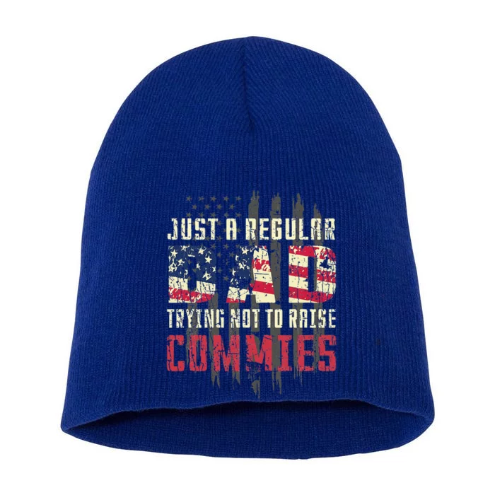 Just A Regular Dad Trying Not To Raise Commies Short Acrylic Beanie