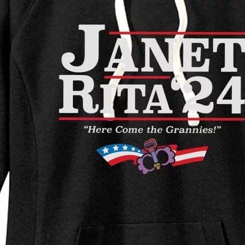 Janet And Rita 2024 The Grannies Political Nice Parking Spot Rita Women's Fleece Hoodie