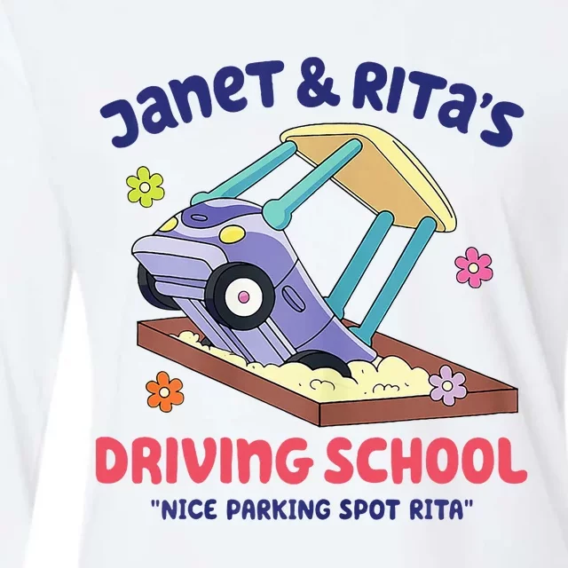 Janet And Rita Driving School Nice Parking Spot Rita Womens Cotton Relaxed Long Sleeve T-Shirt