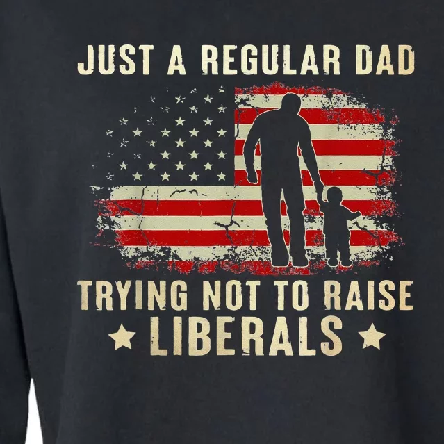 Just A Regular Dad Trying Not To Raise Liberals Fathers Day Cropped Pullover Crew