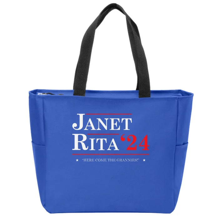 Janet And Rita 24 For President 2024 Funny Election Zip Tote Bag