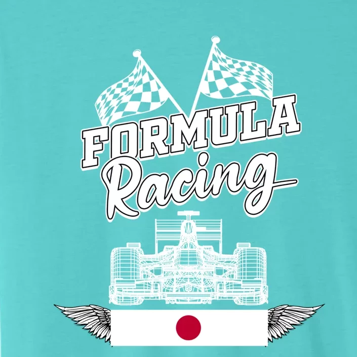 Japanese Auto Race Japan Flag Formula Racing Car Blueprint Great Gift ChromaSoft Performance T-Shirt