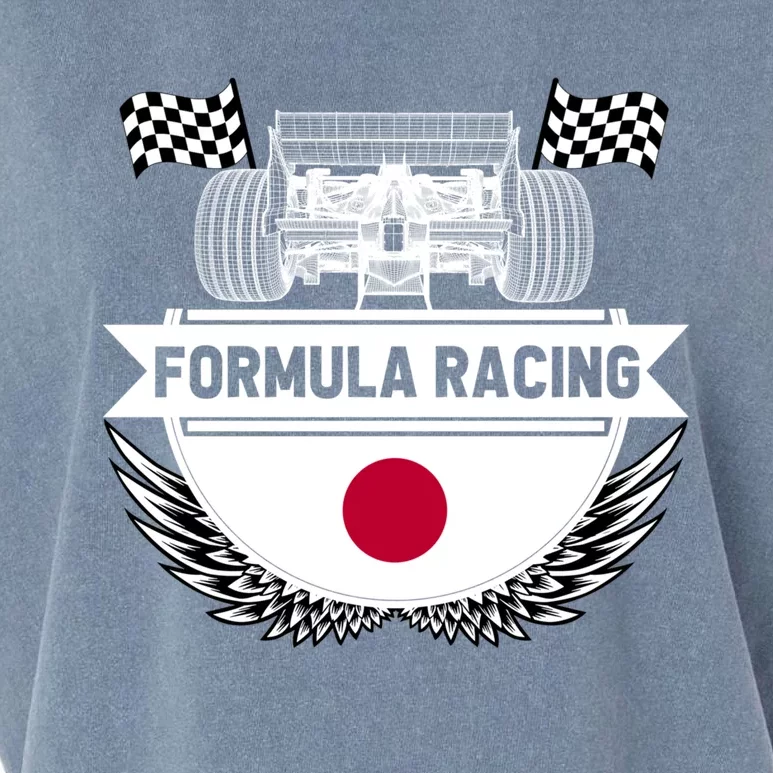 Japanese Auto Race Japan Flag Formula Racing Car Blueprint Gift Garment-Dyed Women's Muscle Tee