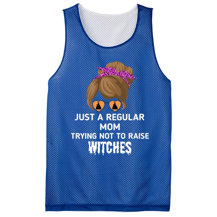 Just A Regular Mom Trying Not To Raise Witches Halloween Mom Gift Mesh Reversible Basketball Jersey Tank