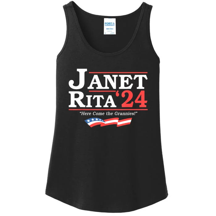 Janet And Rita 2024 Here Come The Grannies Ladies Essential Tank