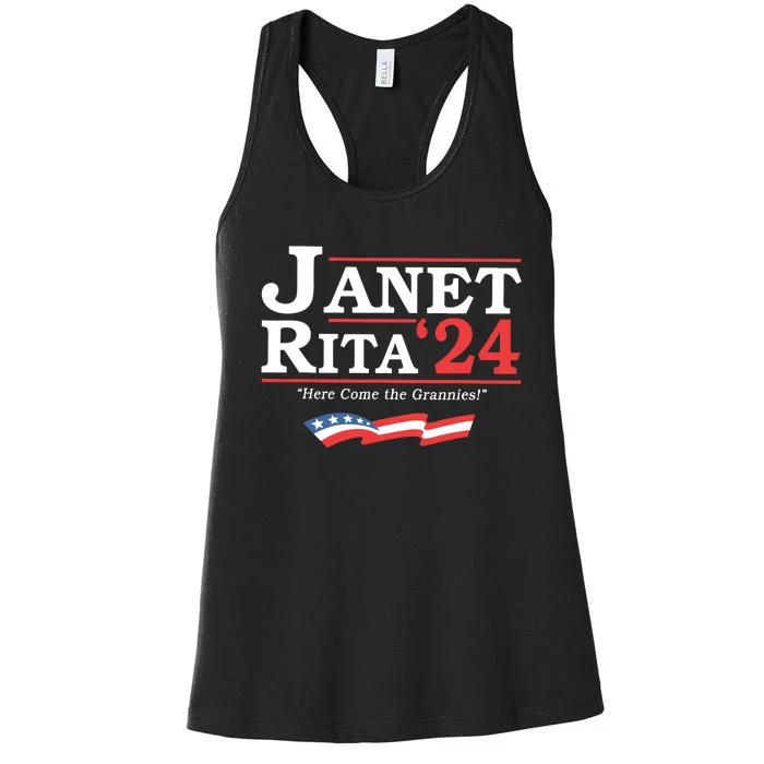 Janet And Rita For President 2024 Grannies For President Women's Racerback Tank