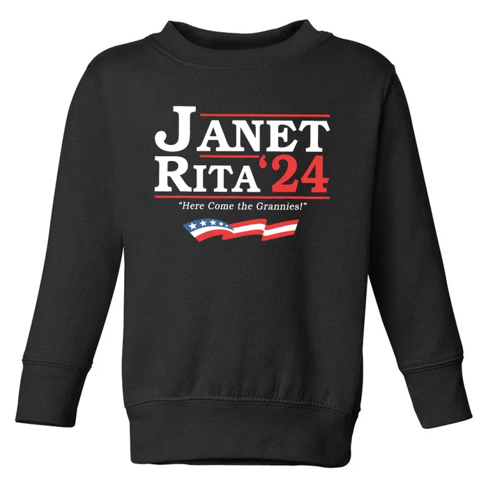 Janet And Rita For President 2024 Grannies For President Toddler Sweatshirt