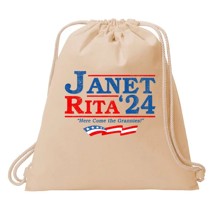 Janet And Rita For President 2024 President 2024 Drawstring Bag