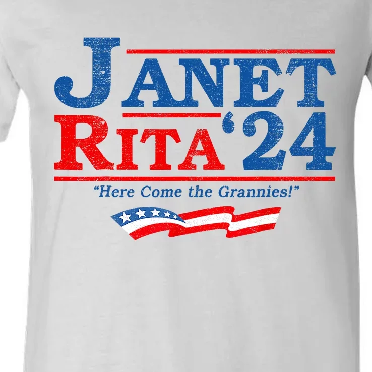 Janet And Rita For President 2024 President 2024 V-Neck T-Shirt