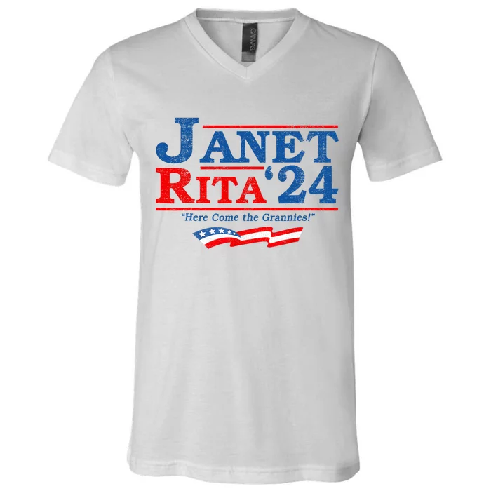 Janet And Rita For President 2024 President 2024 V-Neck T-Shirt