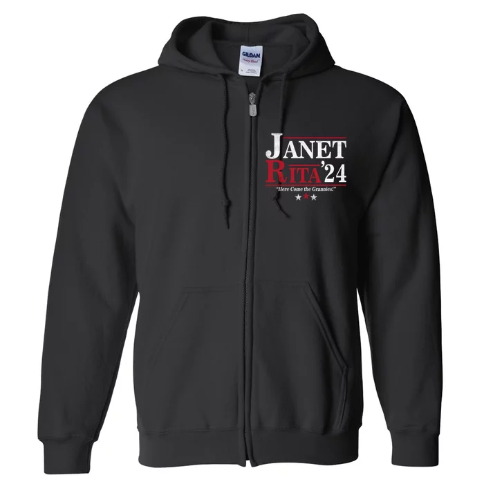 Janet And Rita 2024 Here Come The Grannies Full Zip Hoodie